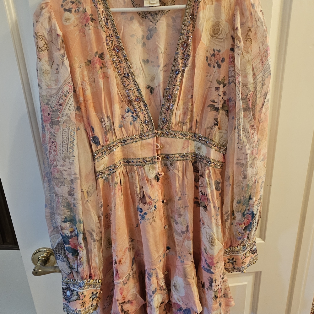 Camilla Peach and Blue Embellished Dress